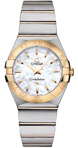 Omega Constellation Battery Operated Quartz Pearl White Ladies Watch 12320276005002 
