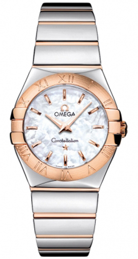 Omega Constellation Battery Operated Quartz Pearl White Ladies Watch 12320276005003 