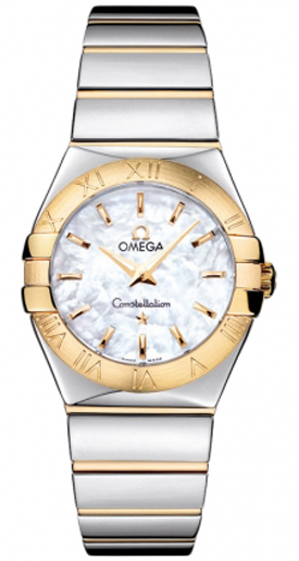 Omega Constellation Battery Operated Quartz Pearl White Ladies Watch 12320276005004 