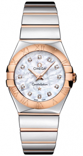 Omega Constellation Battery Operated Quartz Pearl White Ladies Watch 12320276055003 