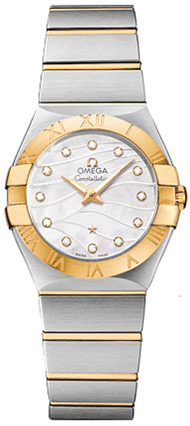 Omega Constellation Battery Operated Quartz Pearl White Ladies Watch 12320276055005 