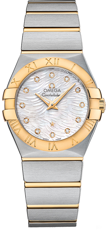 Omega Constellation Battery Operated Quartz Pearl White Ladies Watch 12320276055008 