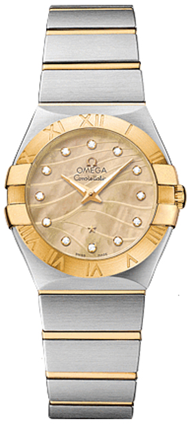 Omega Constellation Battery Operated Quartz Champagne Ladies Watch 12320276057001 