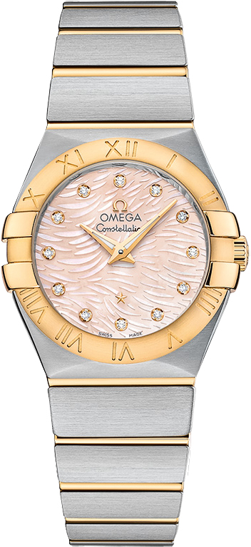 Omega Constellation Battery Operated Quartz Pink Ladies Watch 12320276057005 