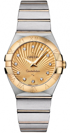 Omega Constellation Battery Operated Quartz Gold Ladies Watch 12320276058001 