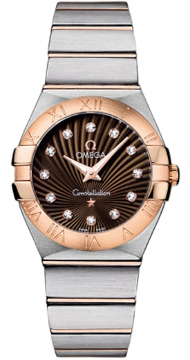 Omega Constellation Battery Operated Quartz Brown Ladies Watch 12320276063001 