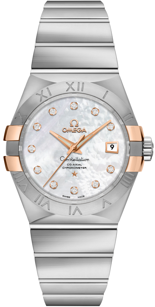 Omega Constellation Self winding Automatic Chronometer Pearl White Ladies Watch 12320312055003 