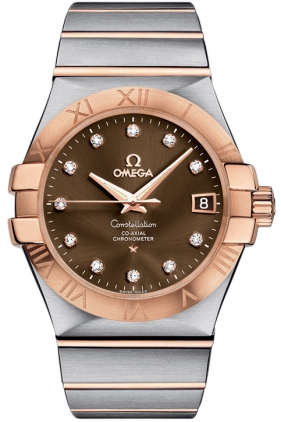 Omega Constellation Self winding Automatic Chronometer Brown Mens Watch 12320352063001 