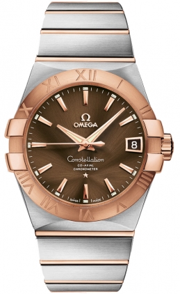 Omega Constellation Self winding Automatic Chronometer Brown Mens Watch 12320382113001 