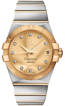 Omega Constellation Self winding Automatic Chronometer Gold Mens Watch 12320382158001 