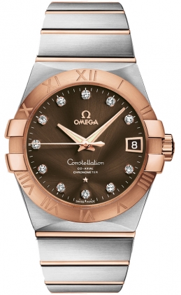 Omega Constellation Self winding Automatic Chronometer Brown Mens Watch 12320382163001 