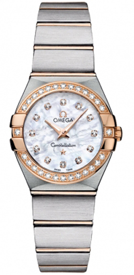 Omega Constellation Battery Operated Quartz Pearl White Ladies Watch 12325246055001 