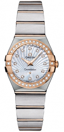 Omega Constellation Battery Operated Quartz Pearl White Ladies Watch 12325246055002 