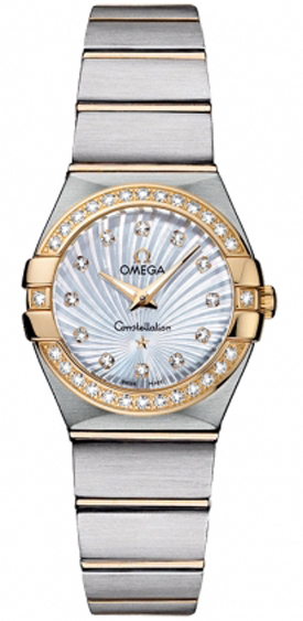 Omega Constellation Battery Operated Quartz Pearl White Ladies Watch 12325246055004 