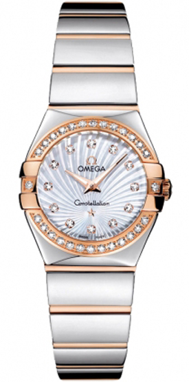 Omega Constellation Battery Operated Quartz Pearl White Ladies Watch 12325246055006 
