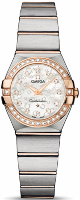 Omega Constellation Battery Operated Quartz Pearl White Ladies Watch 12325246055009 