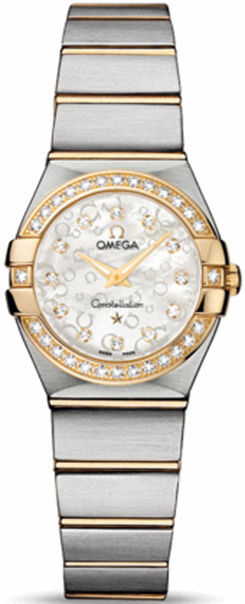 Omega Constellation Battery Operated Quartz Pearl White Ladies Watch 12325246055010 