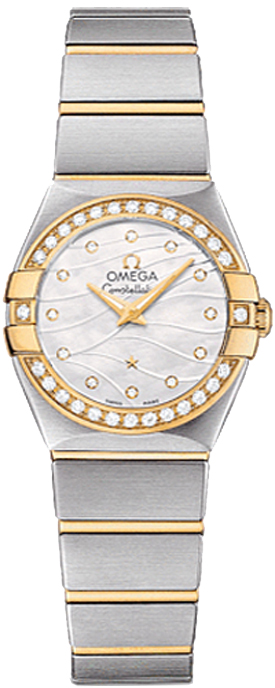 Omega Constellation Battery Operated Quartz Pearl White Ladies Watch 12325246055011 