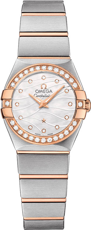Omega Constellation Battery Operated Quartz Pearl White Ladies Watch 12325246055012 