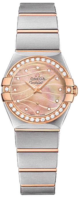 Omega Constellation Battery Operated Quartz Rose Gold Ladies Watch 12325246057002 