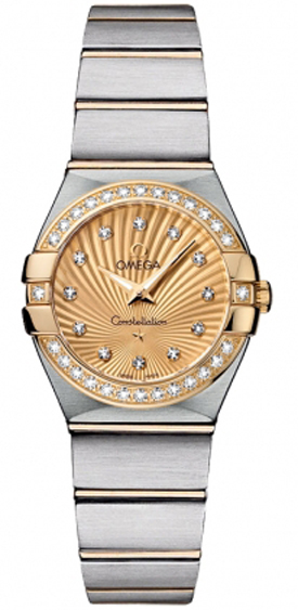 Omega Constellation Battery Operated Quartz Gold Ladies Watch 12325246058001 