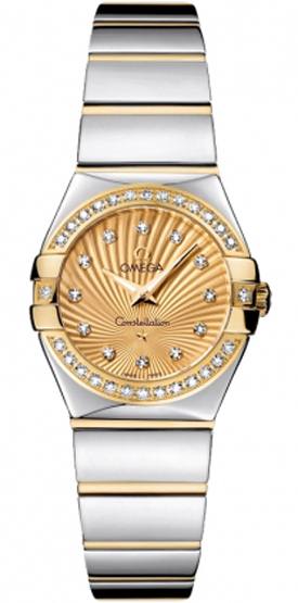 Omega Constellation Battery Operated Quartz Gold Ladies Watch 12325246058002 
