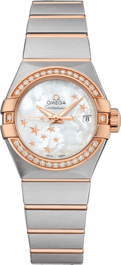 Omega Constellation Self winding Automatic Chronometer Pearl White Ladies Watch 12325272005002 