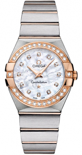 Omega Constellation Battery Operated Quartz Pearl White Ladies Watch 12325276055001 