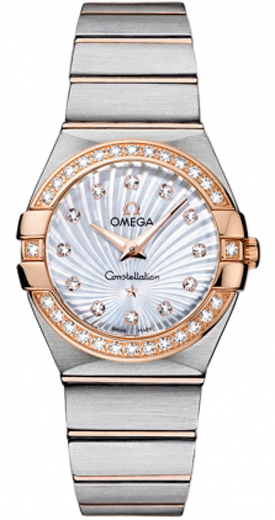 Omega Constellation Battery Operated Quartz Pearl White Ladies Watch 12325276055002 
