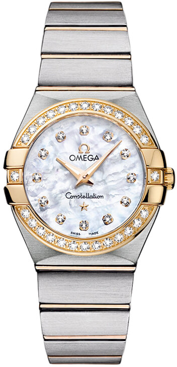 Omega Constellation Battery Operated Quartz Pearl White Ladies Watch 12325276055003 