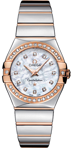 Omega Constellation Battery Operated Quartz Pearl White Ladies Watch 12325276055005 