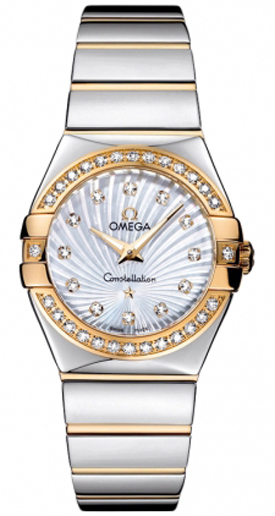 Omega Constellation Battery Operated Quartz Pearl White Ladies Watch 12325276055008 