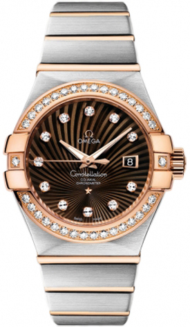 Omega Constellation Self winding Automatic Brown Ladies Watch 12325312063001 