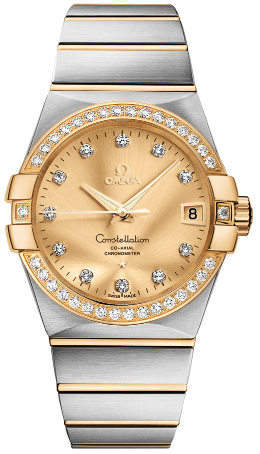 Omega Constellation Self winding Automatic Champagne Mens Watch 12325382158001 