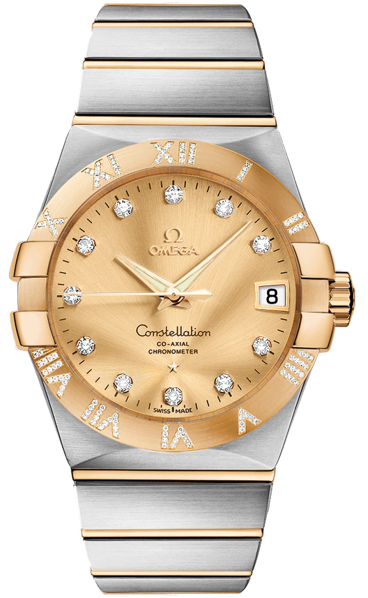 Omega Constellation Self winding Automatic Chronometer Champagne Mens Watch 12325382158002 