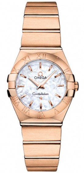 Omega Constellation Battery Operated Quartz Pearl White Ladies Watch 12350246005001 