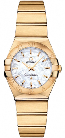Omega Constellation Battery Operated Quartz Pearl White Ladies Watch 12350246005002 
