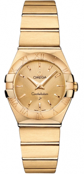 Omega Constellation Battery Operated Quartz Gold Ladies Watch 12350246008001 