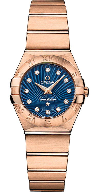 Omega Constellation Battery Operated Quartz Blue Ladies Watch 12350246053001 