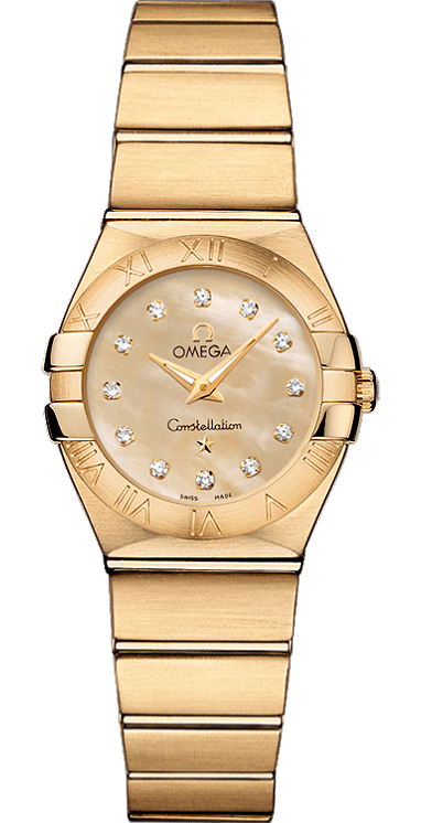 Omega Constellation Battery Operated Quartz Champagne Ladies Watch 12350246057001 