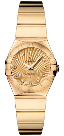 Omega Constellation Battery Operated Quartz Gold Ladies Watch 12350246058002 