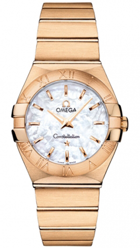 Omega Constellation Battery Operated Quartz Pearl White Ladies Watch 12350276005001 