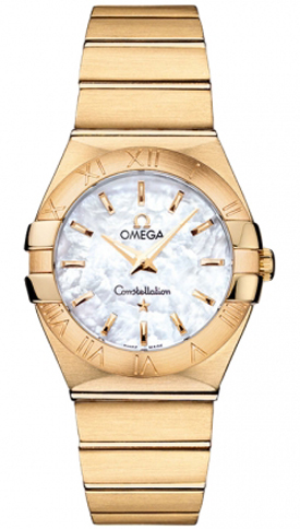 Omega Constellation Battery Operated Quartz Pearl White Ladies Watch 12350276005002 