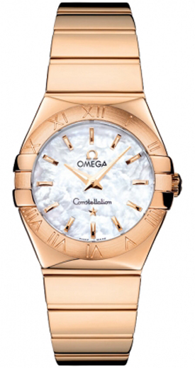 Omega Constellation Battery Operated Quartz Pearl White Ladies Watch 12350276005003 