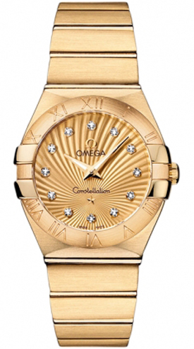 Omega Constellation Battery Operated Quartz Gold Ladies Watch 12350276058001 