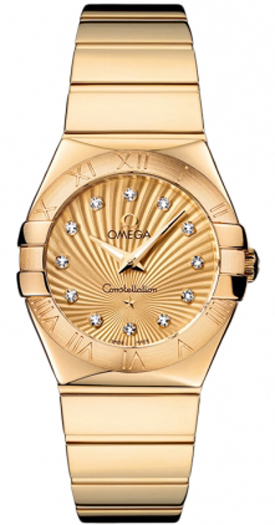 Omega Constellation Battery Operated Quartz Gold Ladies Watch 12350276058002 