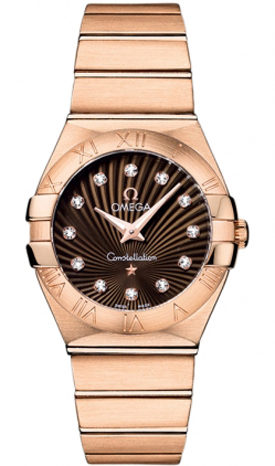 Omega Constellation Battery Operated Quartz Brown Ladies Watch 12350276063001 