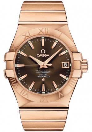Omega Constellation Self winding Automatic Chronometer Brown Mens Watch 12350352013001 
