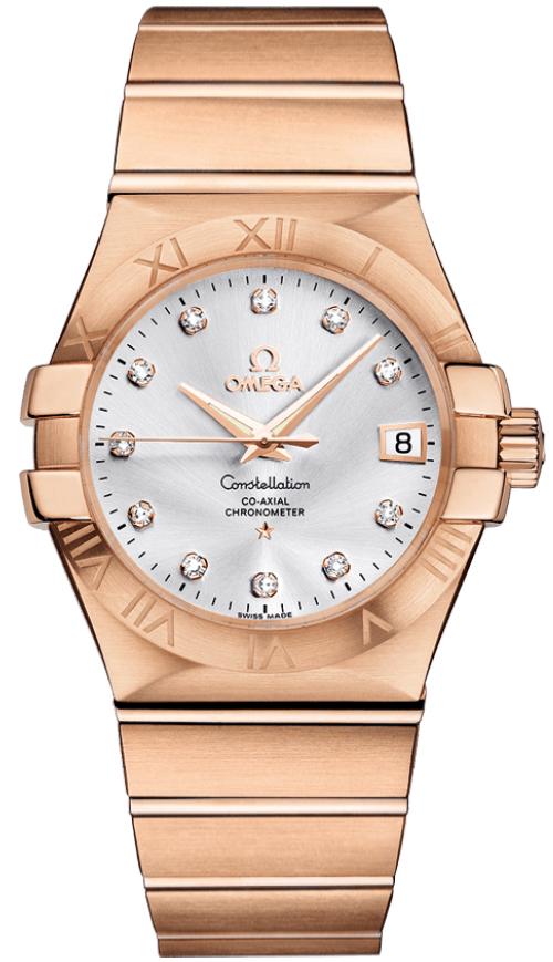 Omega Constellation Self winding Automatic Chronometer Silver Mens Watch 12350352052001 