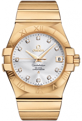 Omega Constellation Self winding Automatic Chronometer Silver Mens Watch 12350352052002 